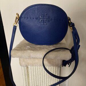 Tory Burch McGraw Round Cross-body bag in indigo, new never used with tags